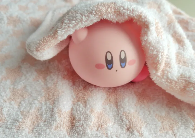 カービィと星モチーフピンクタオル