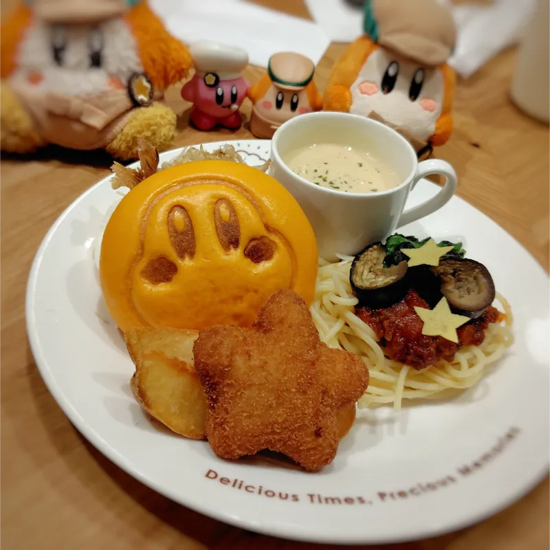 カービィカフェ大阪で食べたワドルディバーガー