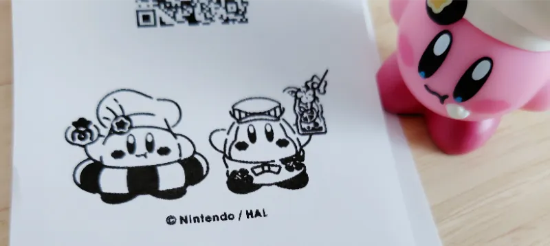 カービィカフェ大阪のレシートのイラスト